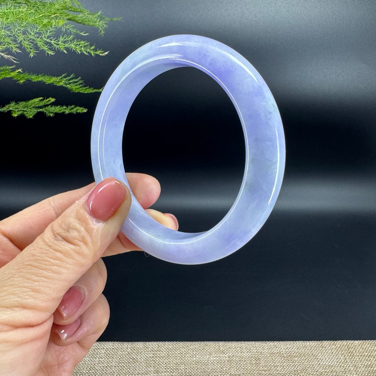 Genuine Burmese Lavender Jade Jadeite Bangle Bracelet (58mm)