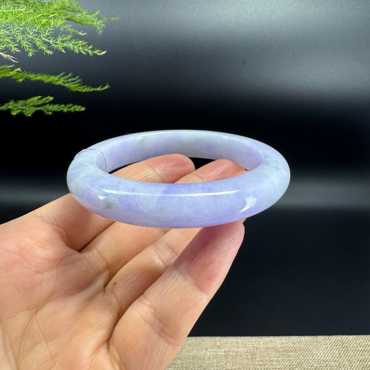 Genuine Burmese Lavender Jade Jadeite Bangle Bracelet (58mm)