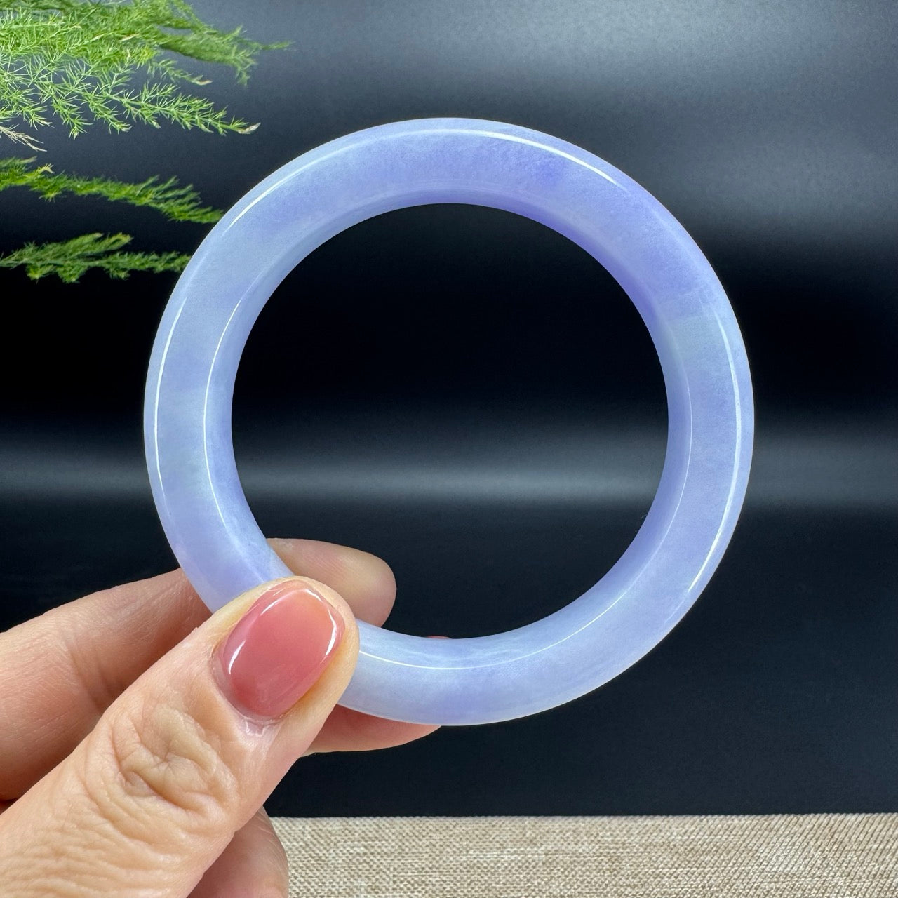 Genuine Burmese Lavender Jade Jadeite Bangle Bracelet (58mm)