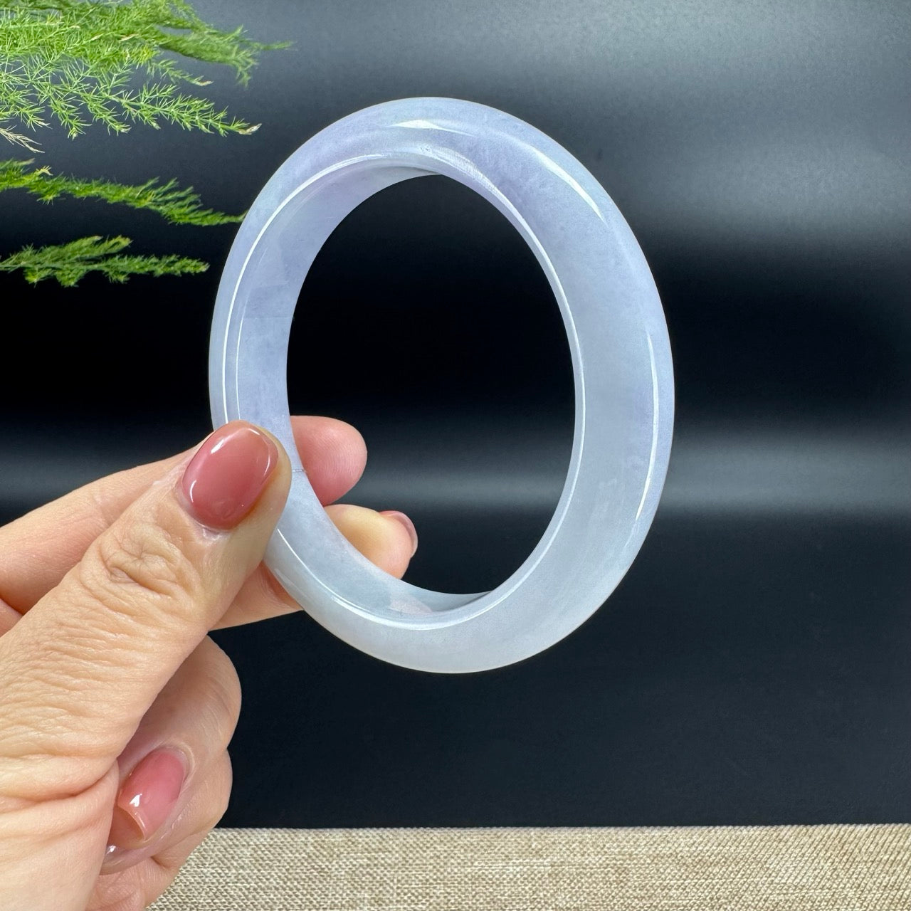 Genuine Burmese Lavender Jade Jadeite Bangle Bracelet ( 58.8mm )
