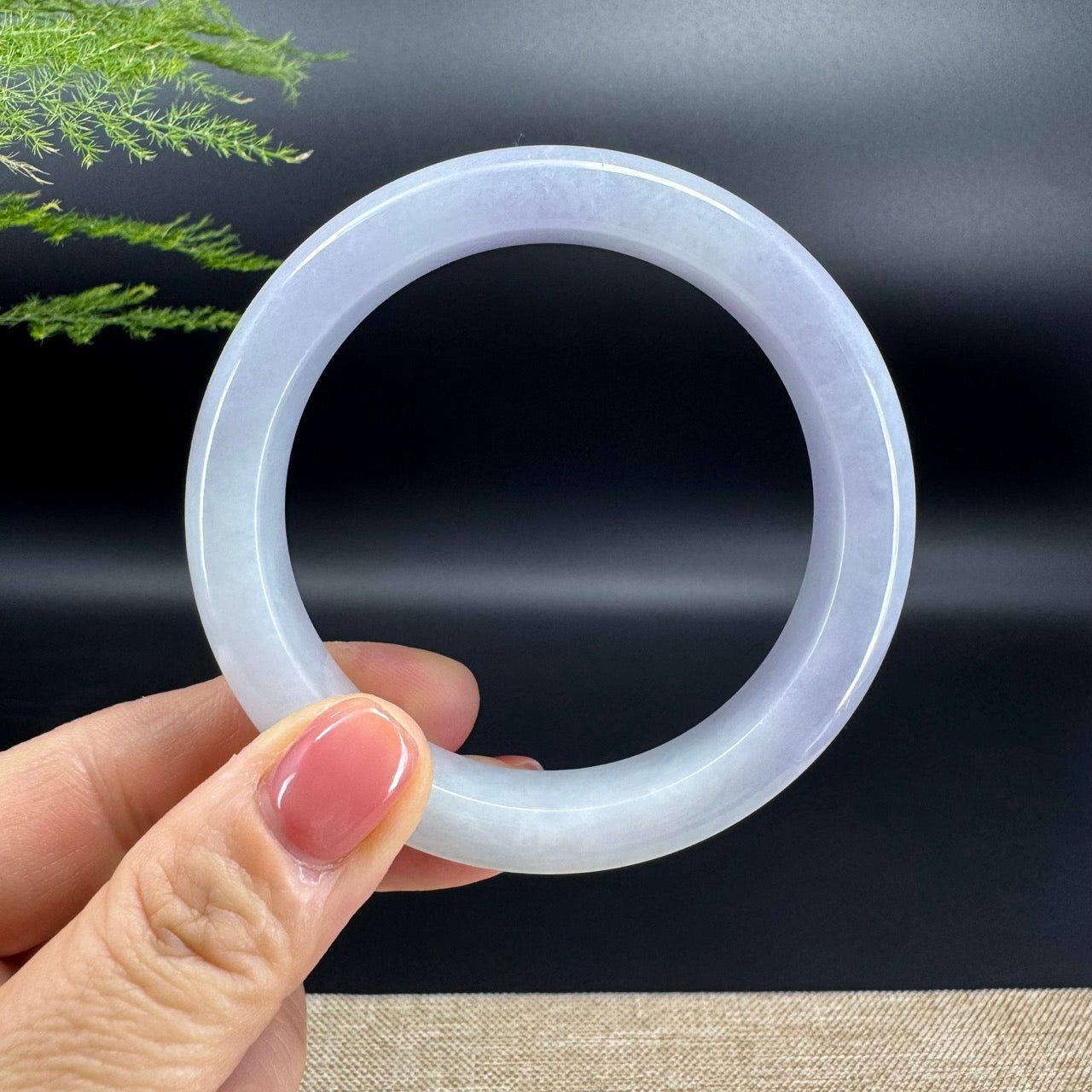 Genuine Burmese Lavender Jade Jadeite Bangle Bracelet ( 58.8mm )