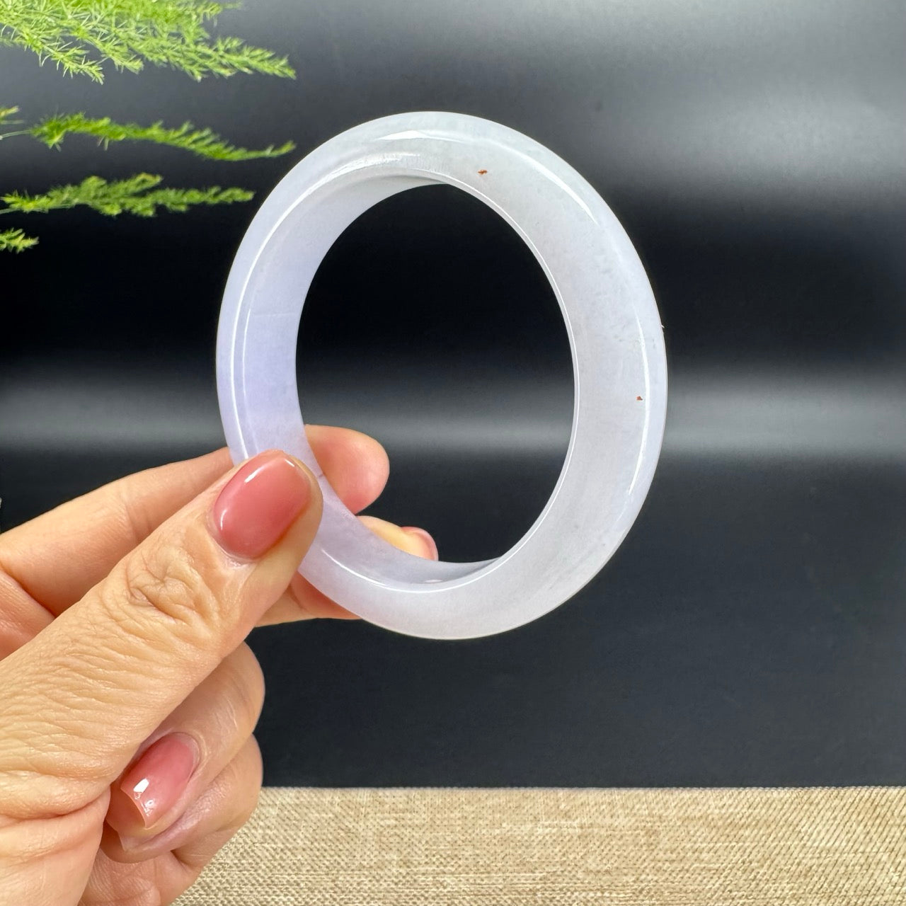 Genuine Burmese Lavender Jade Jadeite Bangle Bracelet (55.7mm)