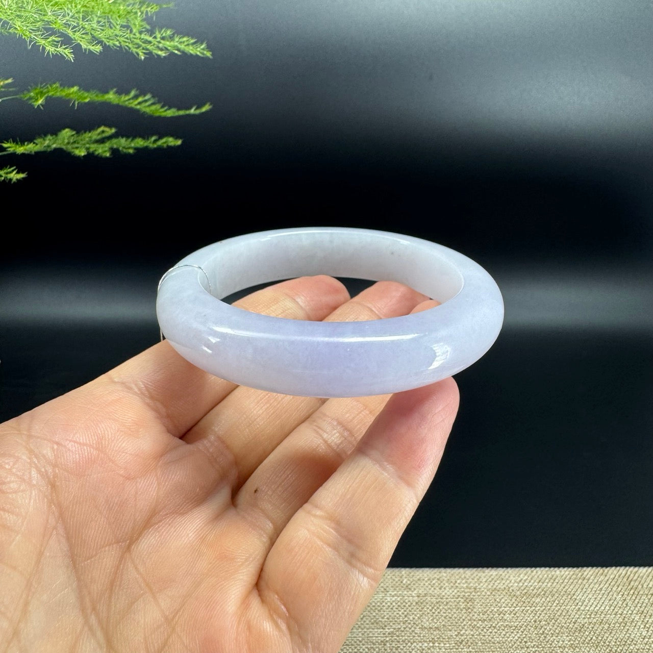 Genuine Burmese Lavender Jade Jadeite Bangle Bracelet (55.7mm)