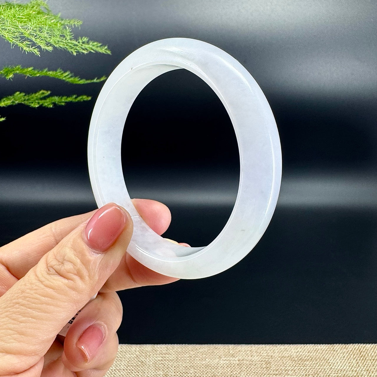 Genuine Burmese Moonlight Jade Jadeite Bangle Bracelet ( 57.4mm )