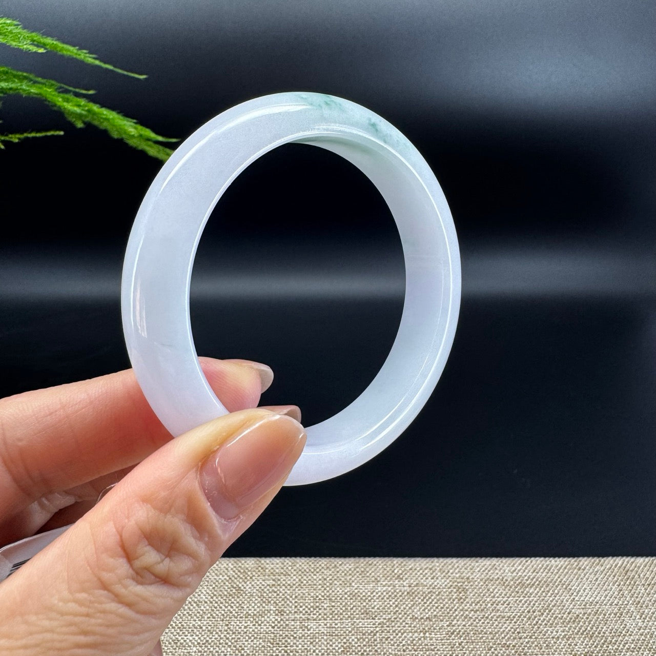 Genuine Burmese Green Flower Jadeite Jade Bangle Bracelet ( 55.1mm )