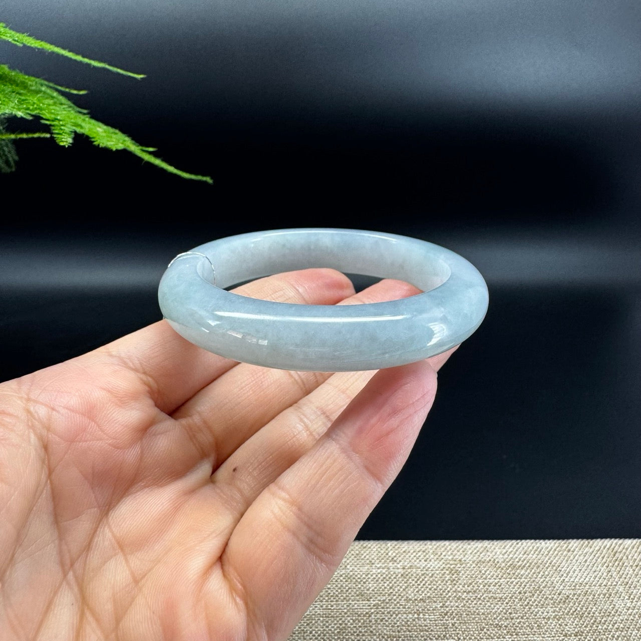 Genuine Burmese Ocean Water Jade Jadeite Bangle Bracelet ( 53.7mm )