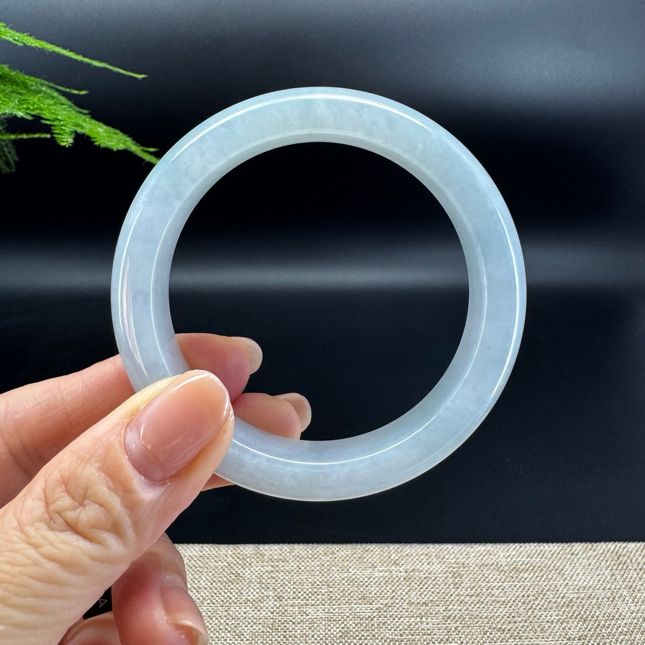 Genuine Burmese Ocean Water Jade Jadeite Bangle Bracelet ( 53.7mm )