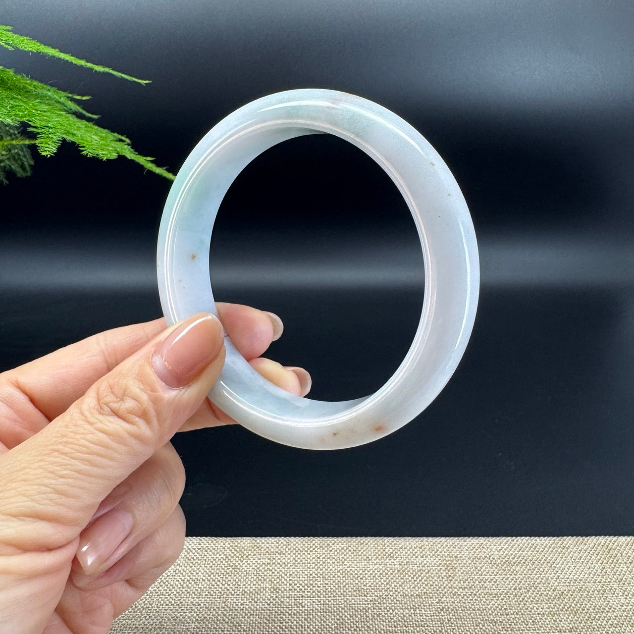 Genuine Burmese Light Green & Sajin Jade Jadeite Bangle Bracelet (60.9mm )