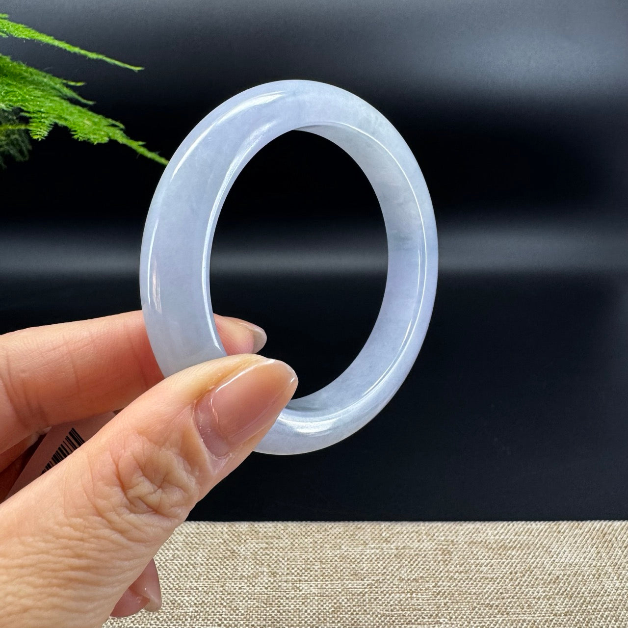 Genuine Burmese Light Blue Lavender Jade Jadeite Bangle Bracelet (56.2mm )