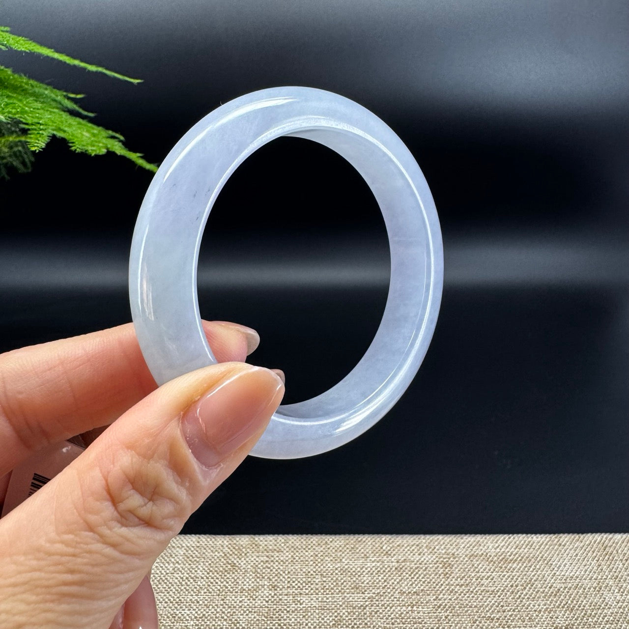 Genuine Burmese Icy Blue Green Jade Jadeite Bangle Bracelet (55.5mm )