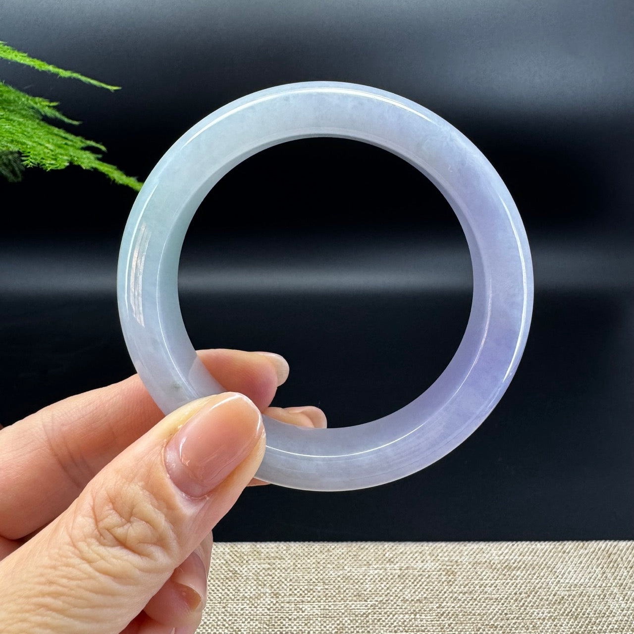 Genuine Burmese Lavender Green Jade Jadeite Bangle Bracelet (55mm )