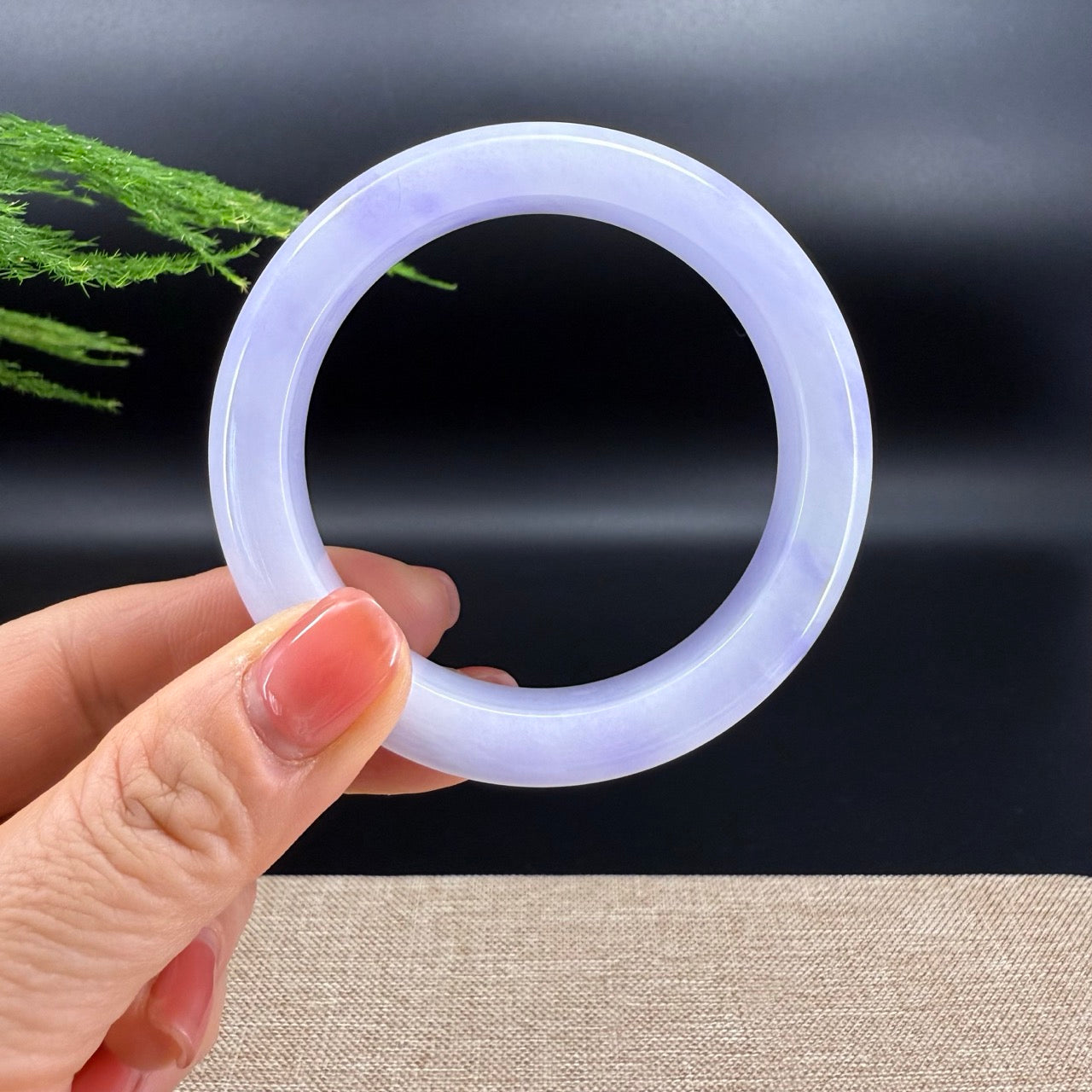 Genuine Burmese Lavender Jade Jadeite Bangle Bracelet (56.4mm)