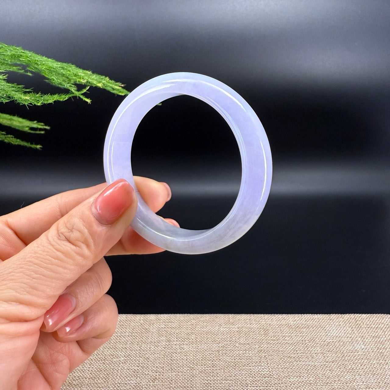 Genuine Burmese Lavender Jade Jadeite Bangle Bracelet ( 54.6*48.8mm)
