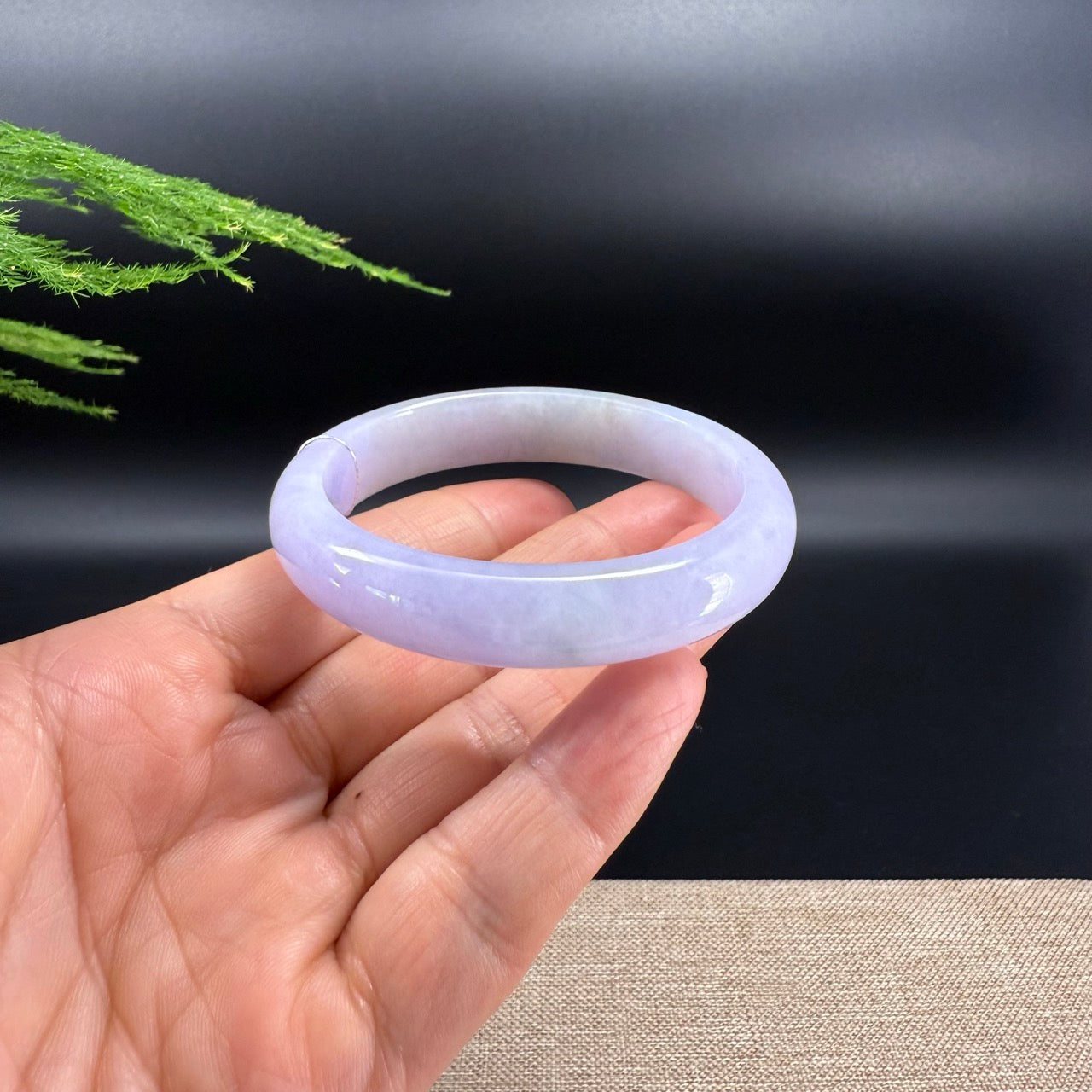 Genuine Burmese Lavender Jade Jadeite Bangle Bracelet ( 54.6*48.8mm)