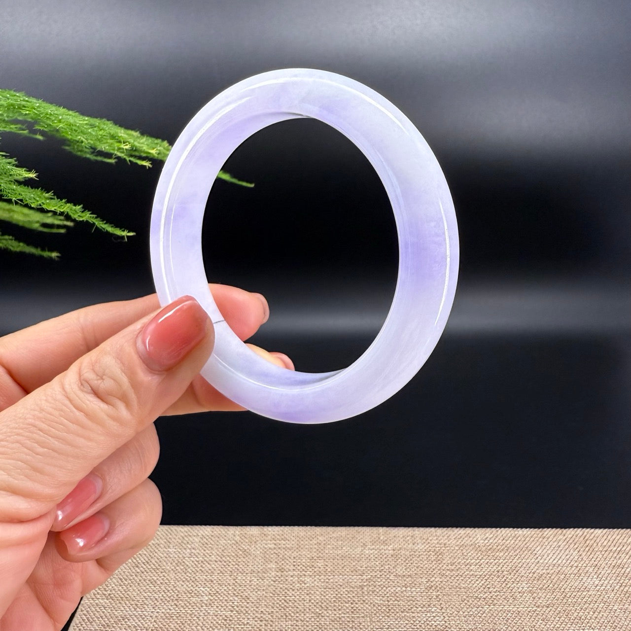 Genuine Burmese Lavender Jade Jadeite Bangle Bracelet (56.5mm)