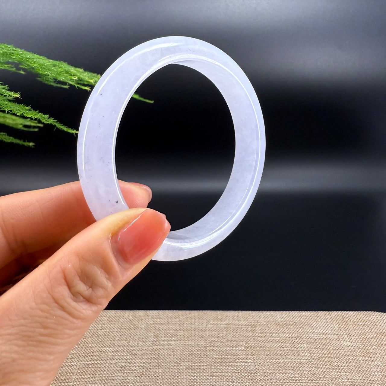 Genuine Burmese Icy Lavender Jade Jadeite Bangle Bracelet ( 57.6mm )