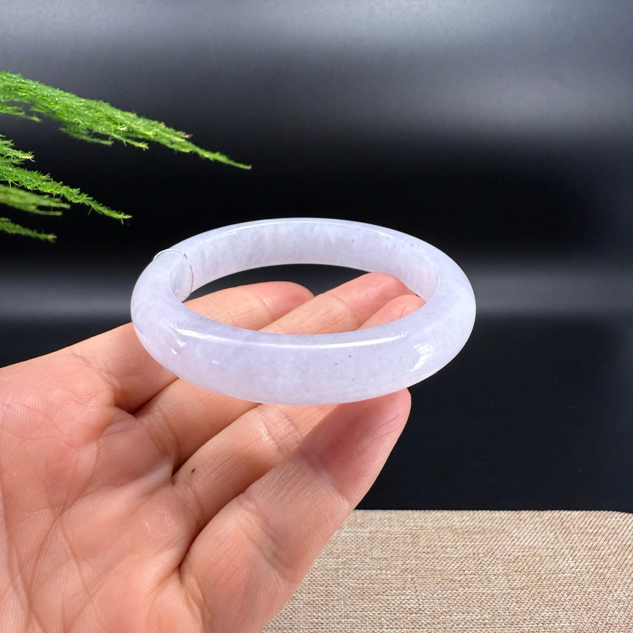 Genuine Burmese Icy Lavender Jade Jadeite Bangle Bracelet ( 57.6mm )