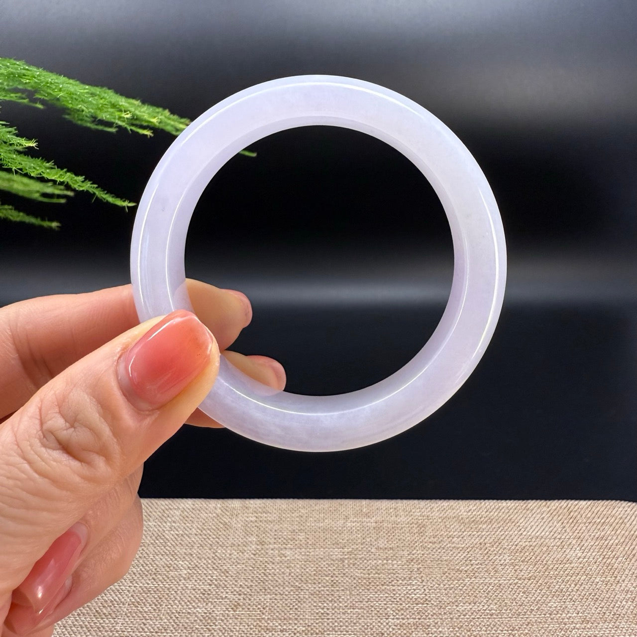 Genuine Burmese Icy Lavender Jade Jadeite Bangle Bracelet (52.3mm)