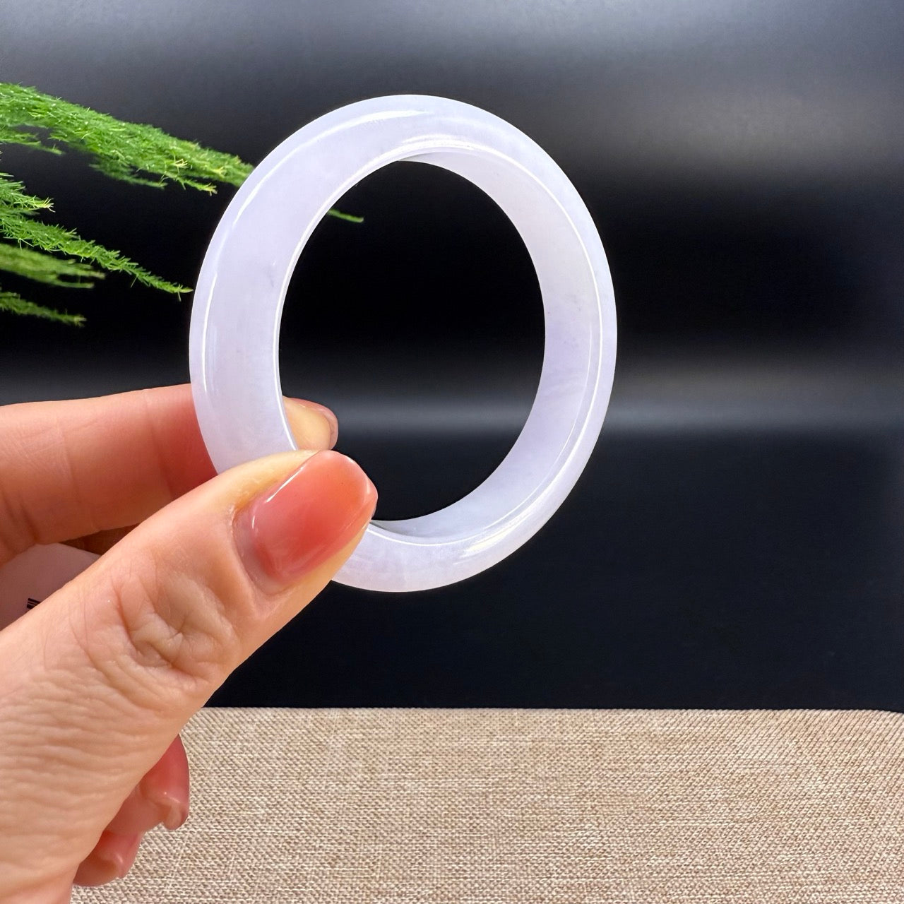 Genuine Burmese Icy Lavender Jade Jadeite Bangle Bracelet (52.3mm)
