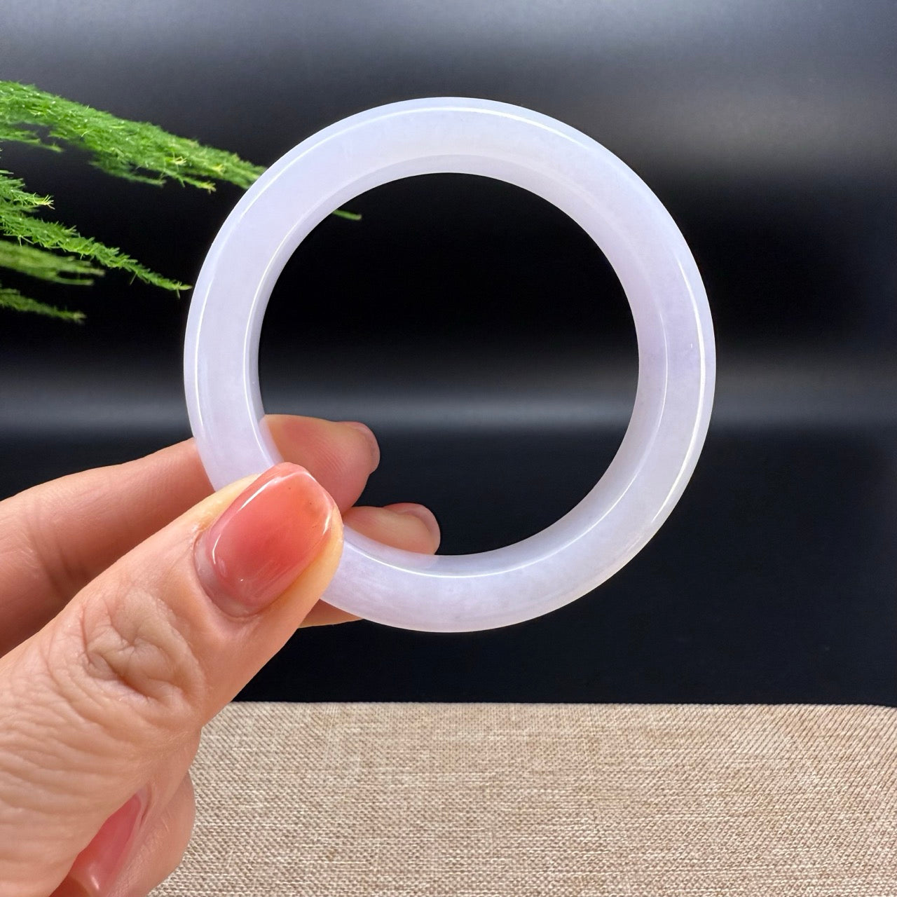 Genuine Burmese Icy Lavender Jade Jadeite Bangle Bracelet (52.3mm)