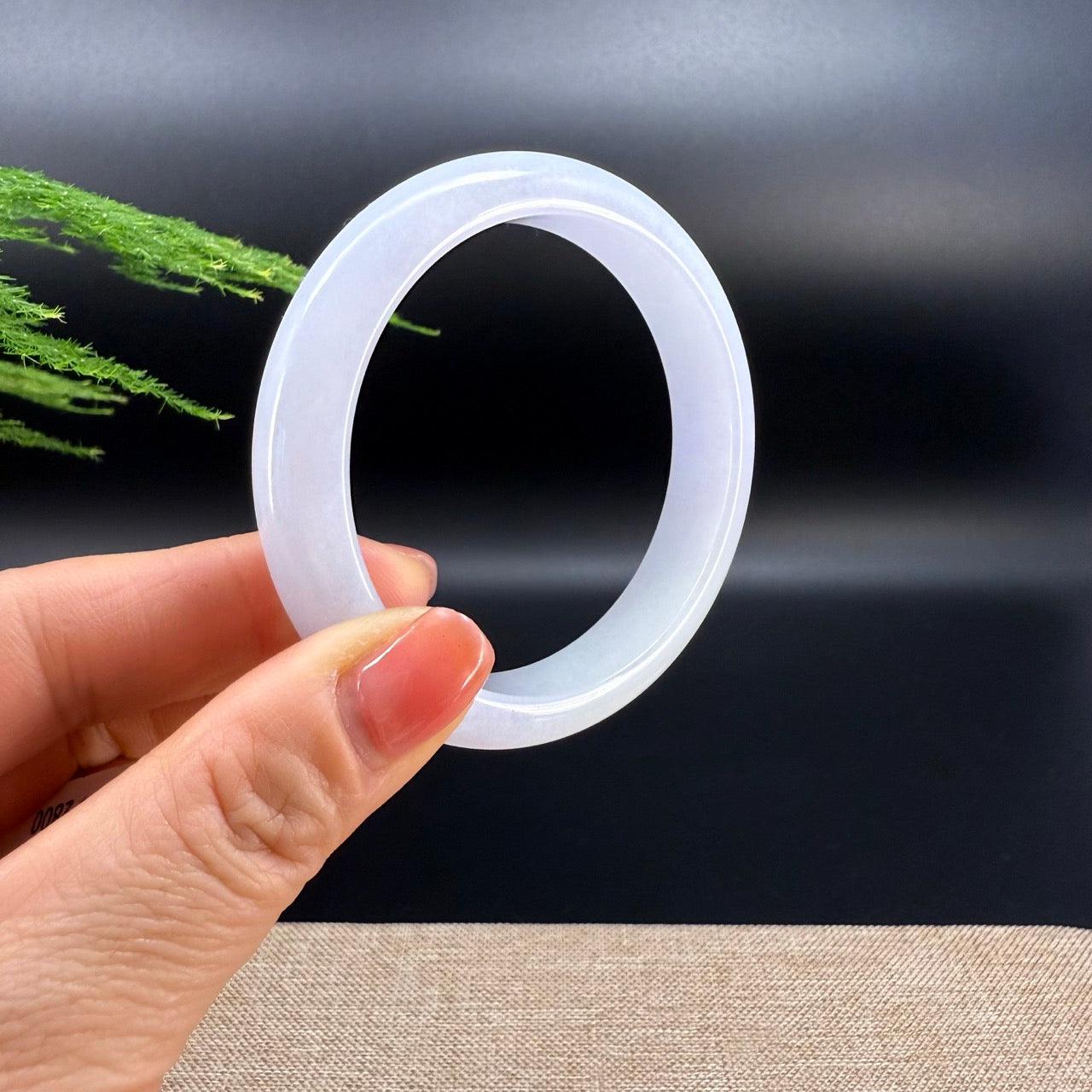 Genuine Burmese Lavender Green Jade Jadeite Bangle Bracelet ( 56.7mm )