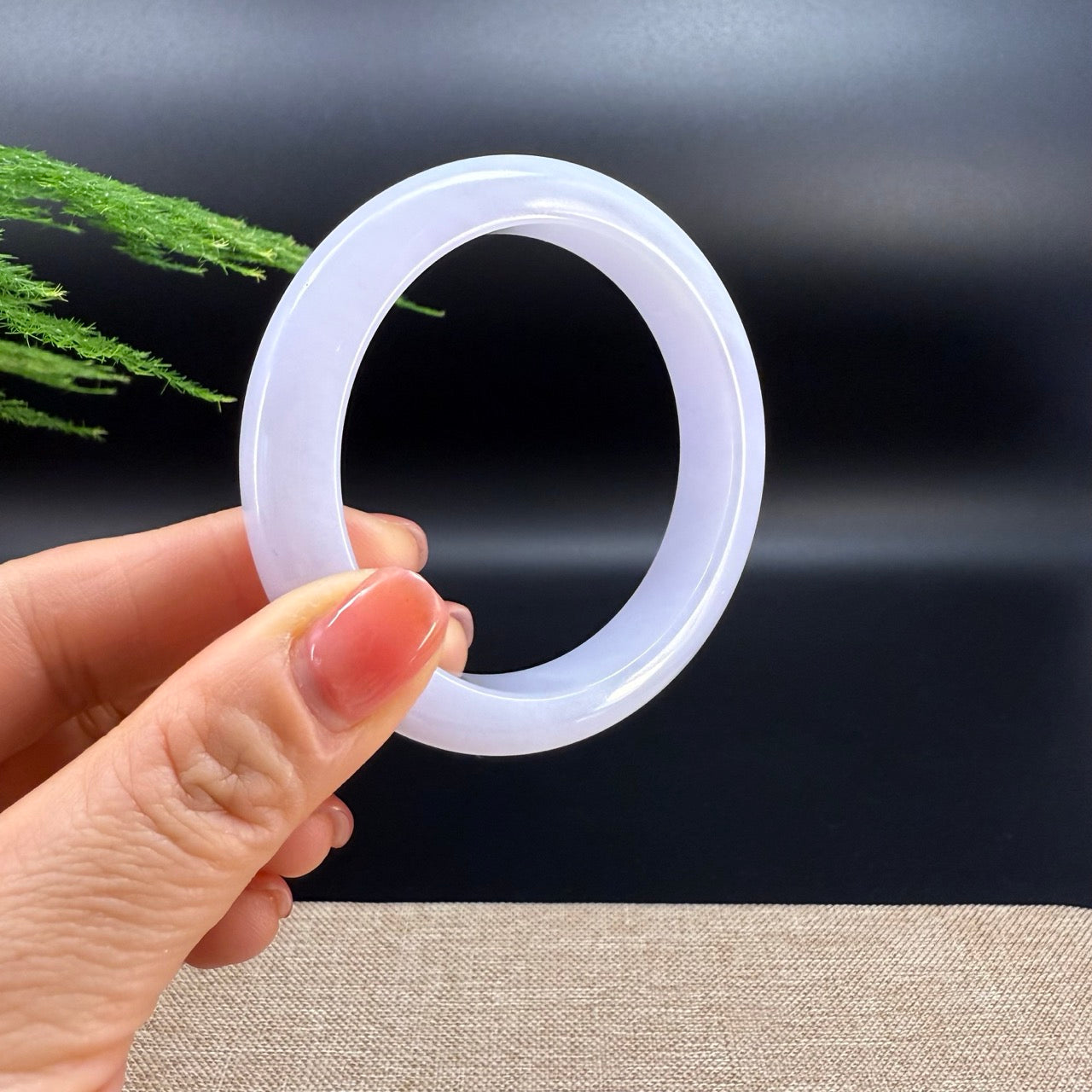 Genuine Burmese Lavender Jade Jadeite Bangle Bracelet (56.5mm)