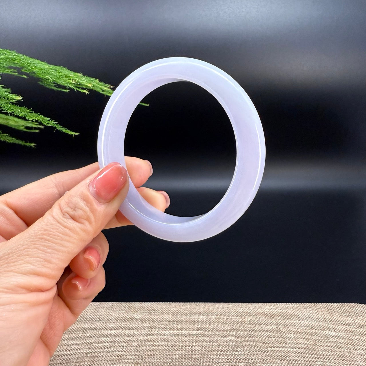 Genuine Burmese Lavender Jade Jadeite Bangle Bracelet (56.5mm)
