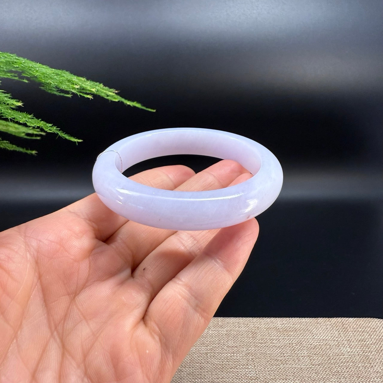 Genuine Burmese Lavender Jade Jadeite Bangle Bracelet (56.5mm)