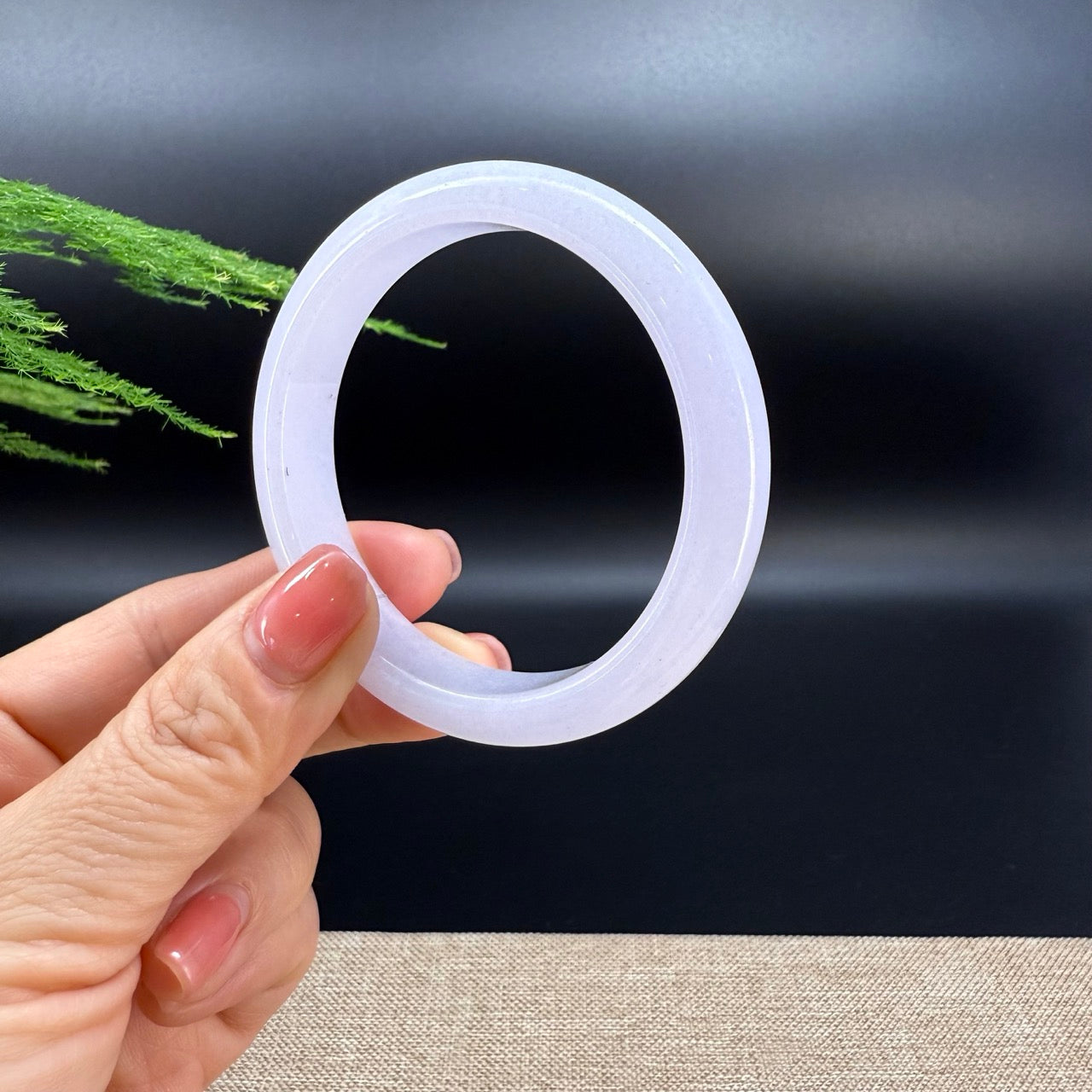 Genuine Burmese Lavender Pink Jade Jadeite Bangle Bracelet ( 55.9mm )