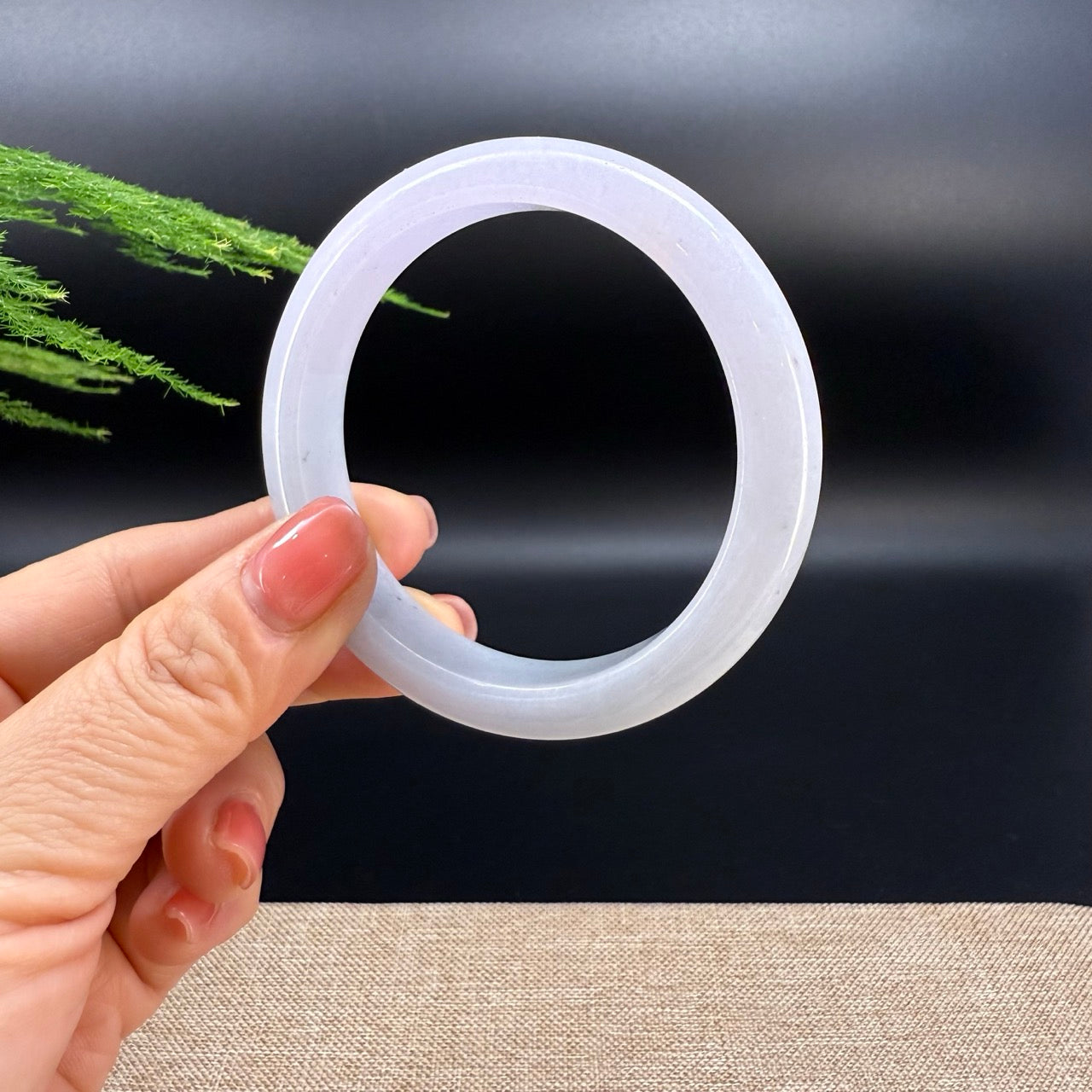 Genuine Burmese Lavender Green  Jade Jadeite Bangle Bracelet ( 57.8mm )