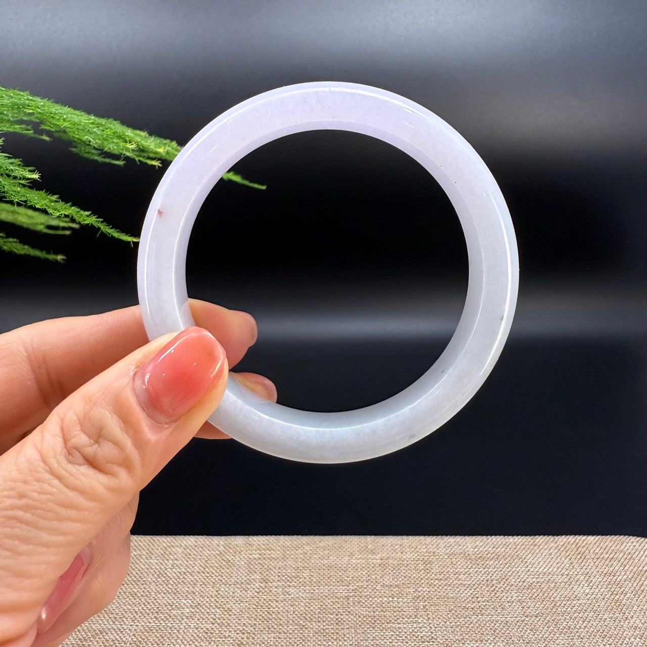 Genuine Burmese Lavender Green  Jade Jadeite Bangle Bracelet ( 57.8mm )