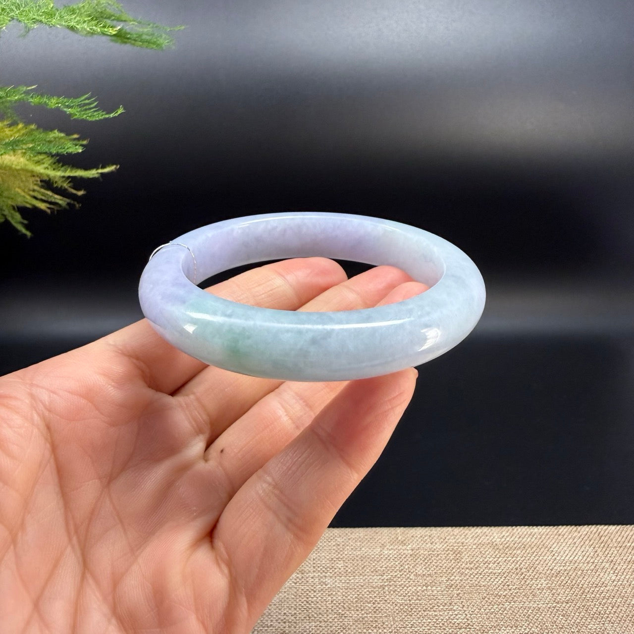 High end Genuine Burmese Lavender Green  Jade Jadeite Bangle Bracelet ( 60.1mm )