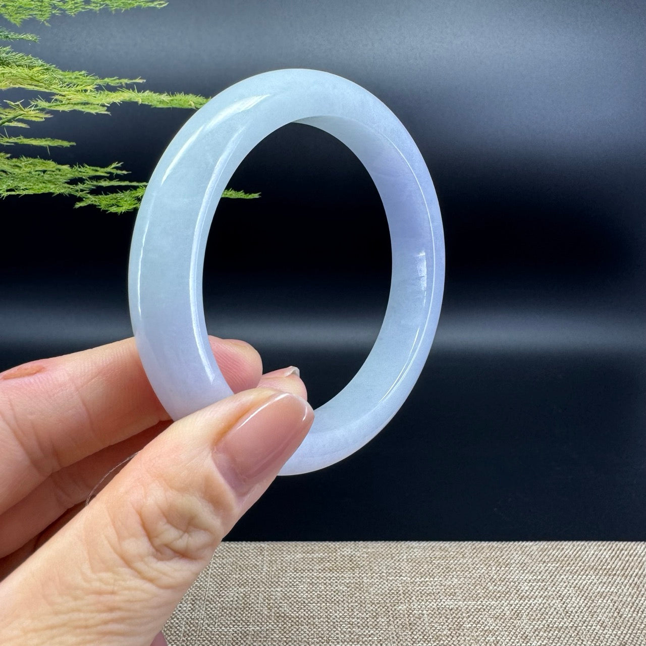 Genuine Burmese Lavender  Jade Jadeite Bangle Bracelet ( 59.3mm )