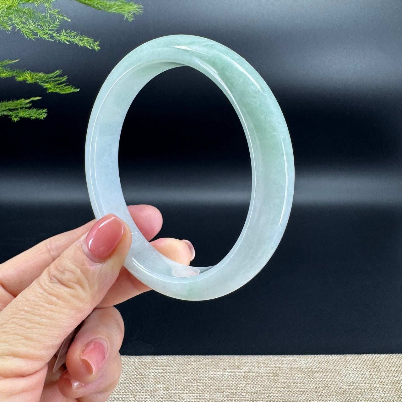 Genuine Burmese Green Jadeite Jade Bangle Bracelet (66.3mm)
