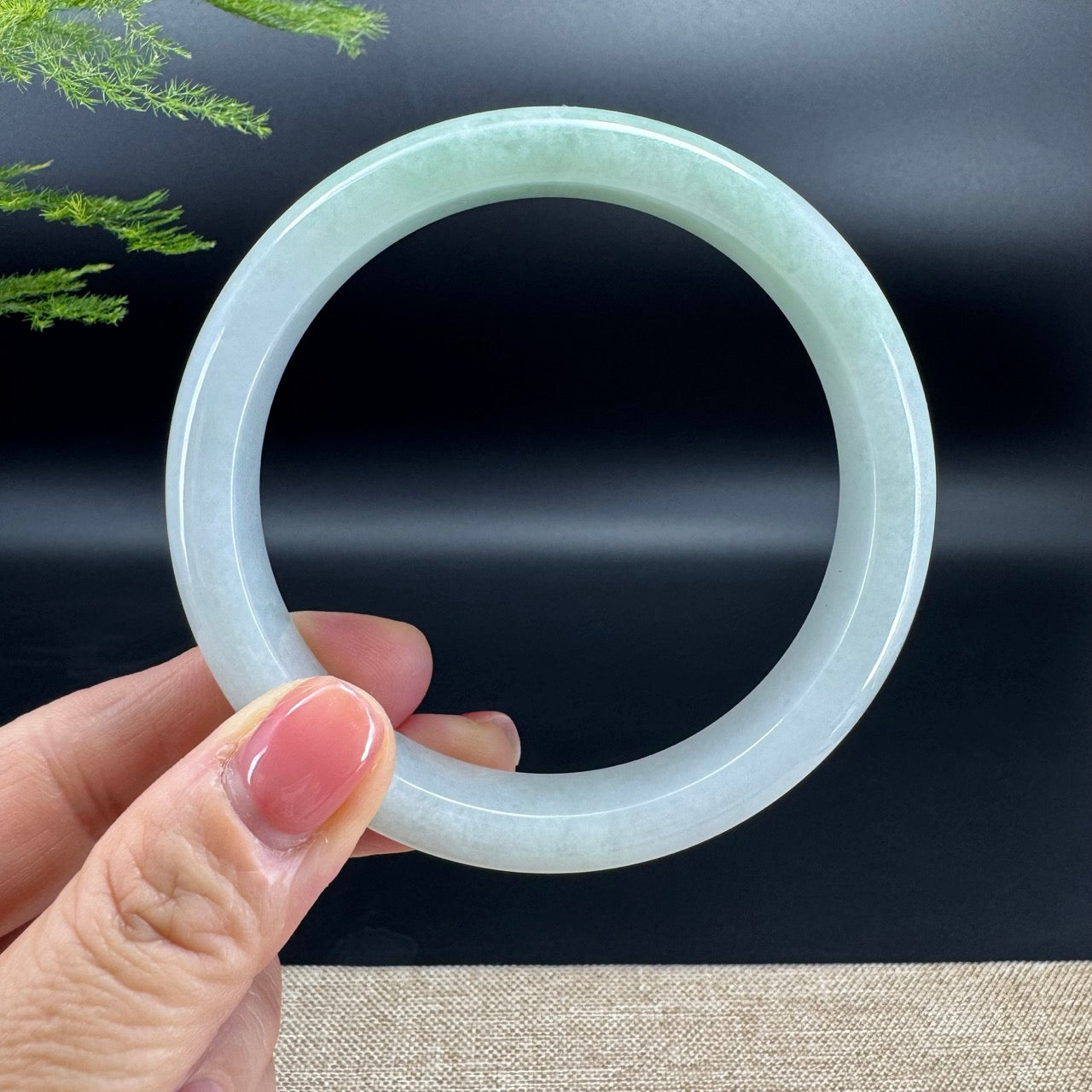Genuine Burmese Green Jadeite Jade Bangle Bracelet (66.3mm)