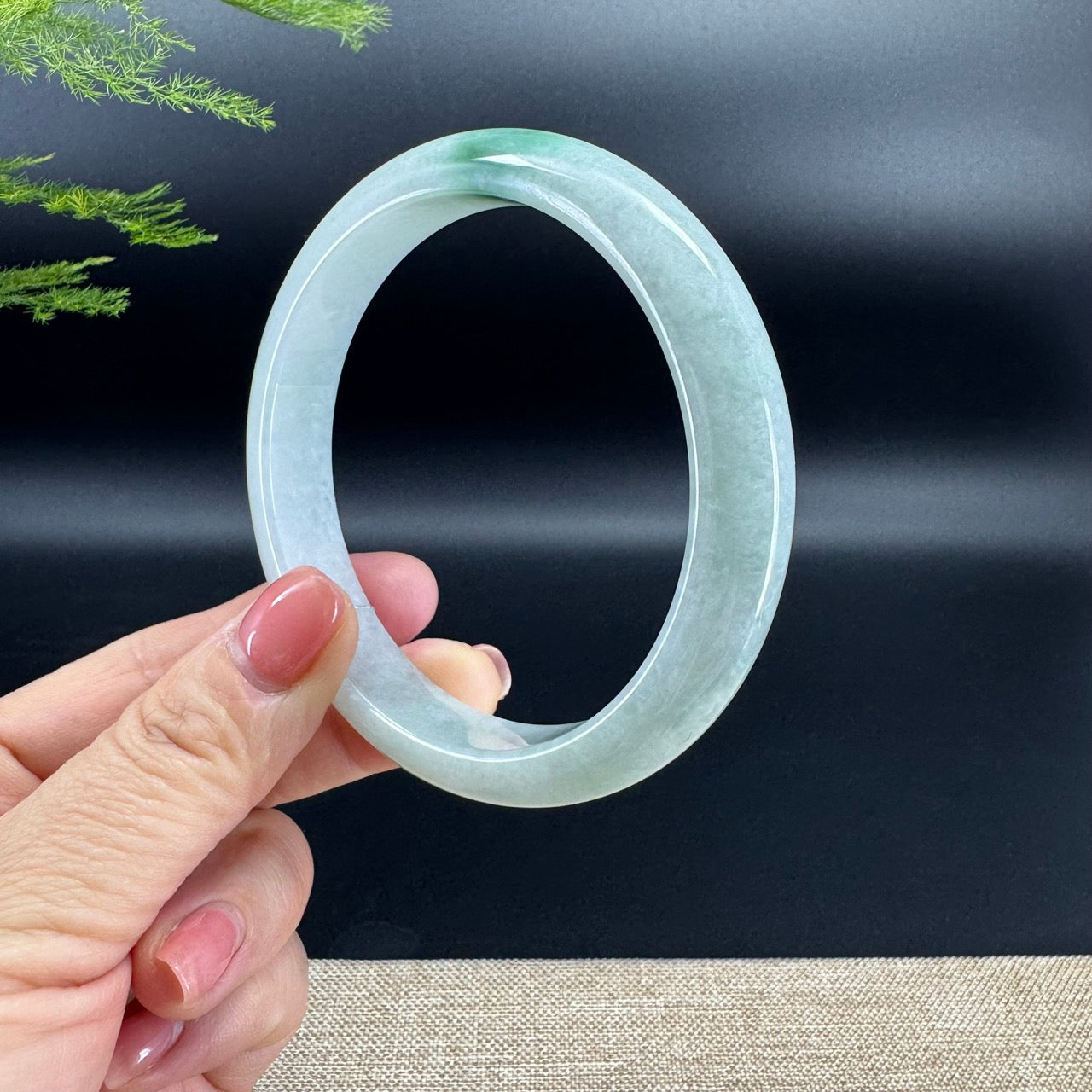 Genuine Burmese Green Jadeite Jade Bangle Bracelet (66.1mm)