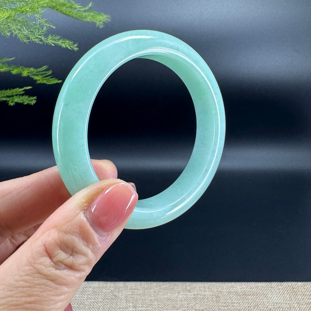 Genuine Burmese Green Jade Jadeite Bangle Bracelet ( 53.6mm )