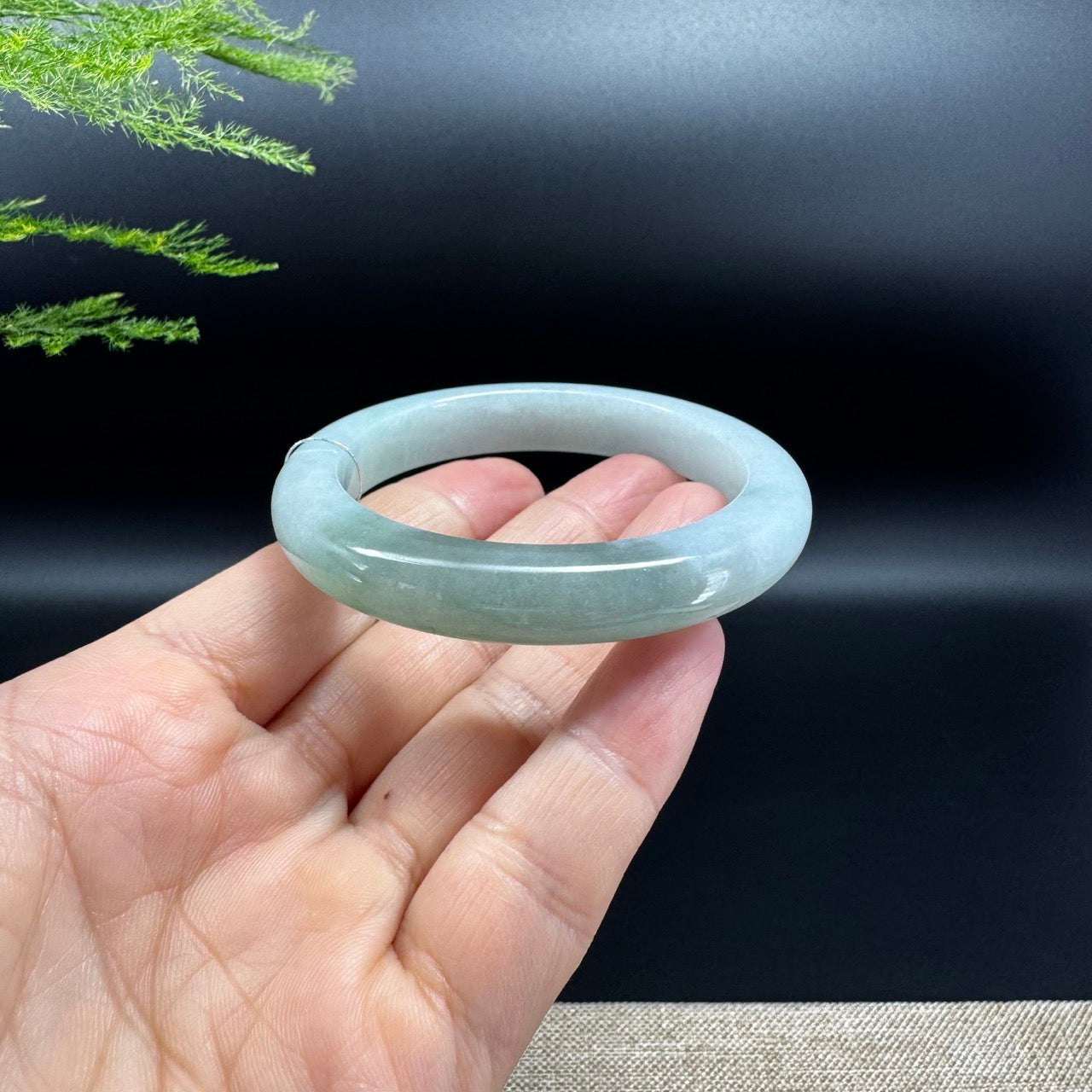 Genuine Burmese Green Jade Jadeite Bangle Bracelet (58.4mm)