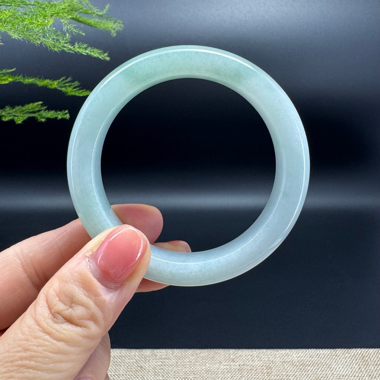 Genuine Burmese Green Jade Jadeite Bangle Bracelet (58.4mm)