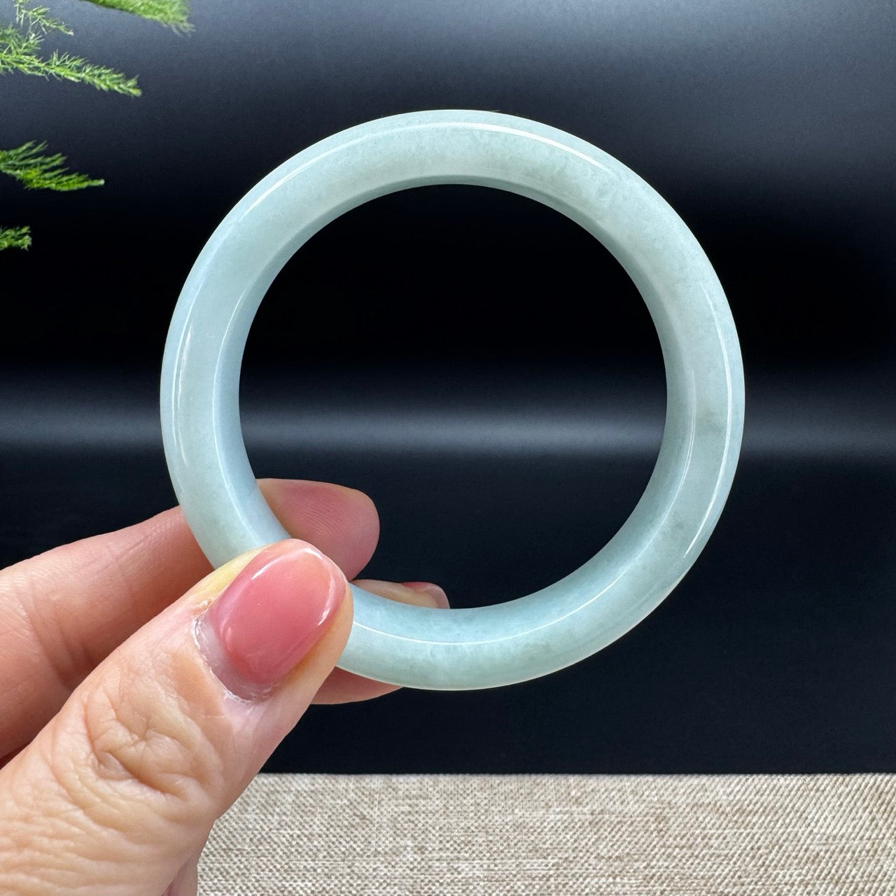 Genuine Burmese Apple Green Jade Jadeite Bangle Bracelet ( 53.6mm )