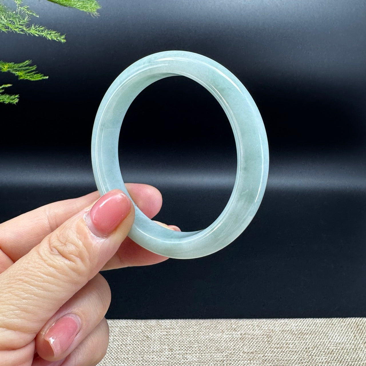 Genuine Burmese Apple Green Jade Jadeite Bangle Bracelet ( 53.7mm )