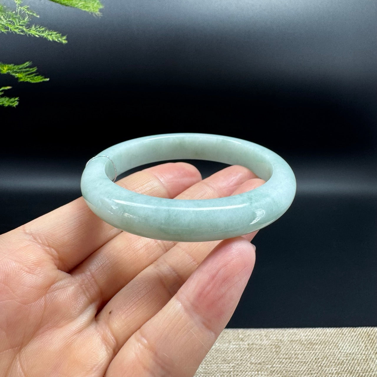 Genuine Burmese Apple Green Jade Jadeite Bangle Bracelet ( 53.7mm )