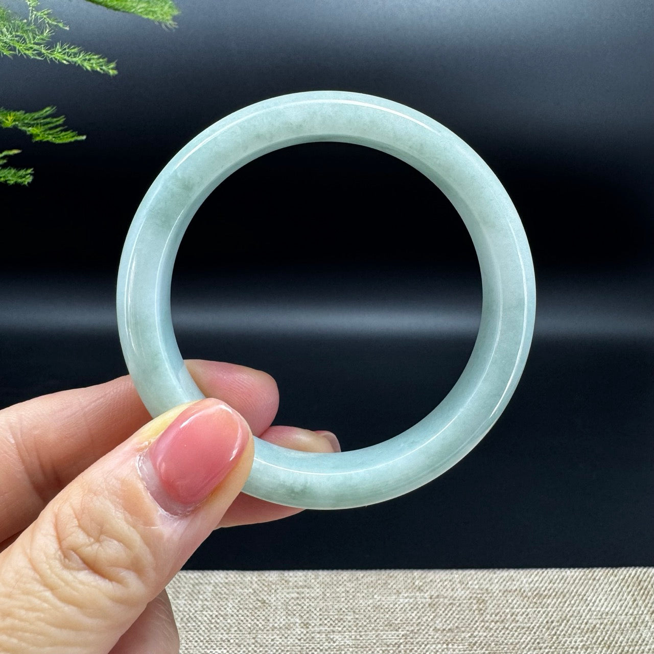 Genuine Burmese Apple Green Jade Jadeite Bangle Bracelet ( 53.7mm )