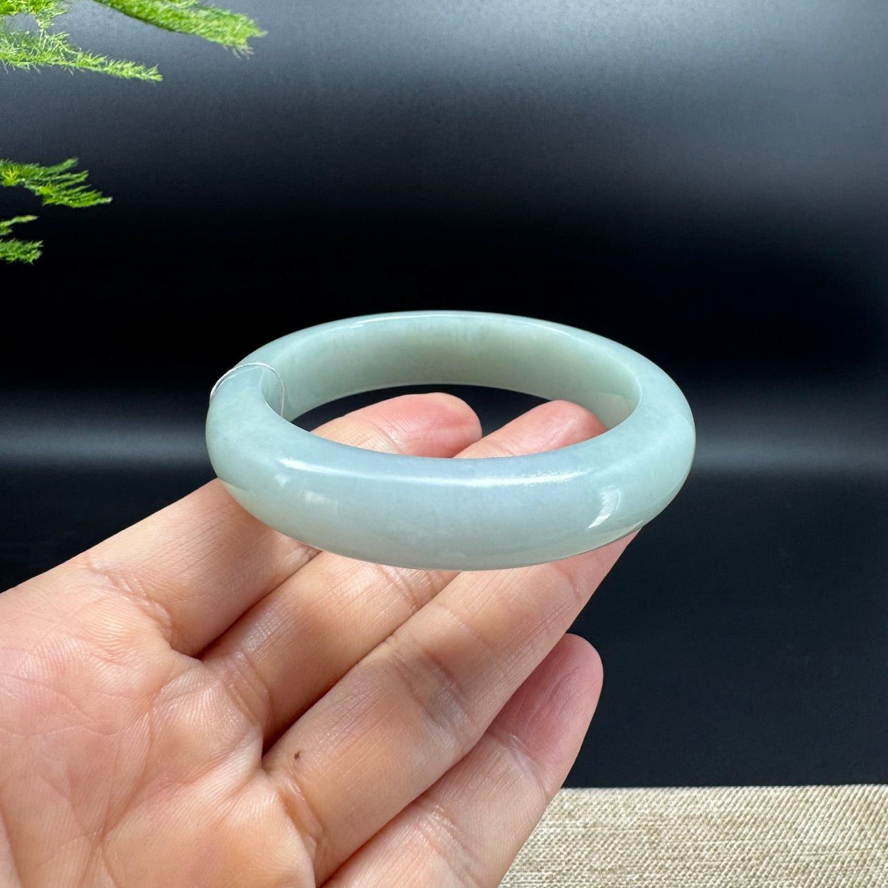 Genuine Burmese Green Jade Jadeite Bangle Bracelet ( 53.7mm )