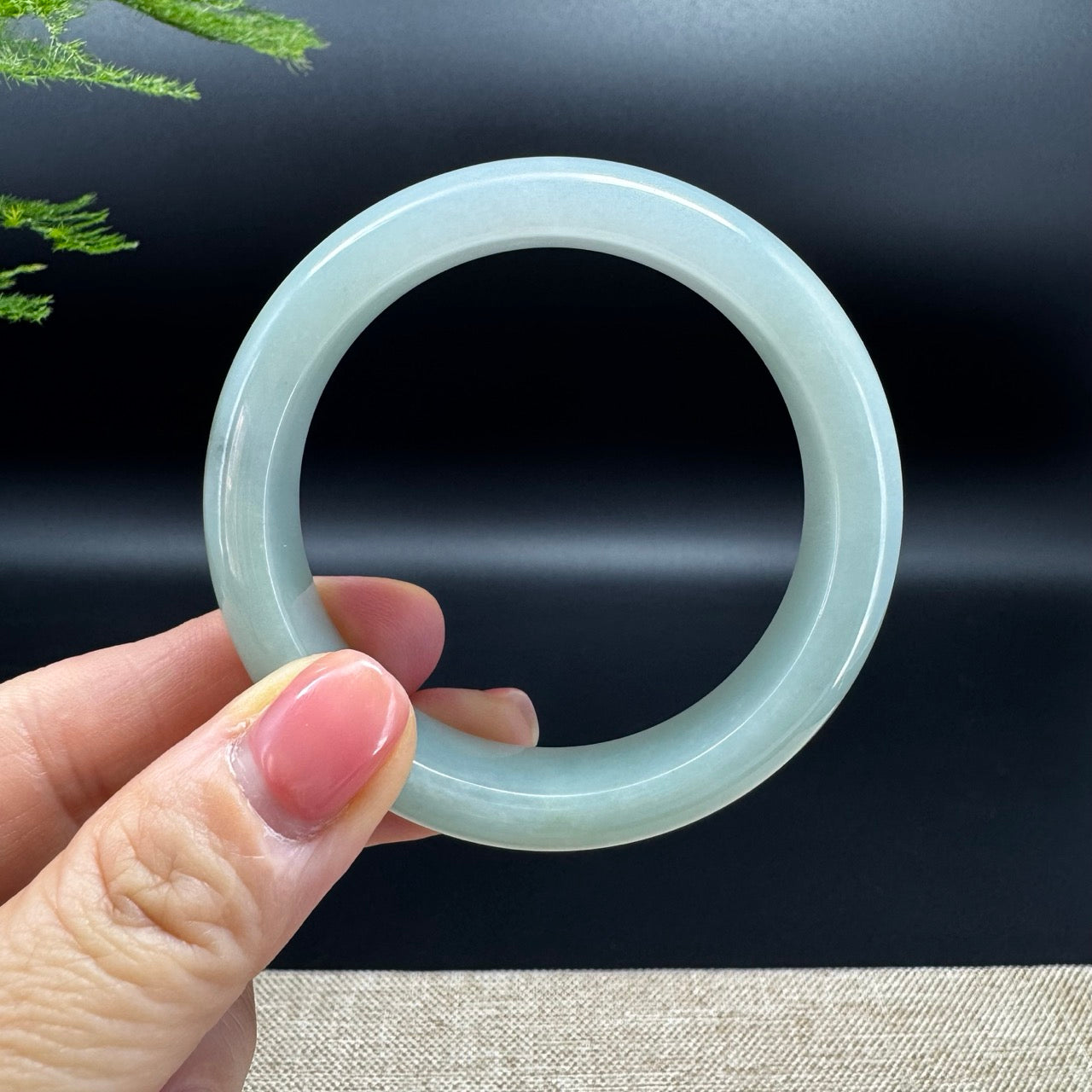 Genuine Burmese Green Jade Jadeite Bangle Bracelet ( 53.7mm )