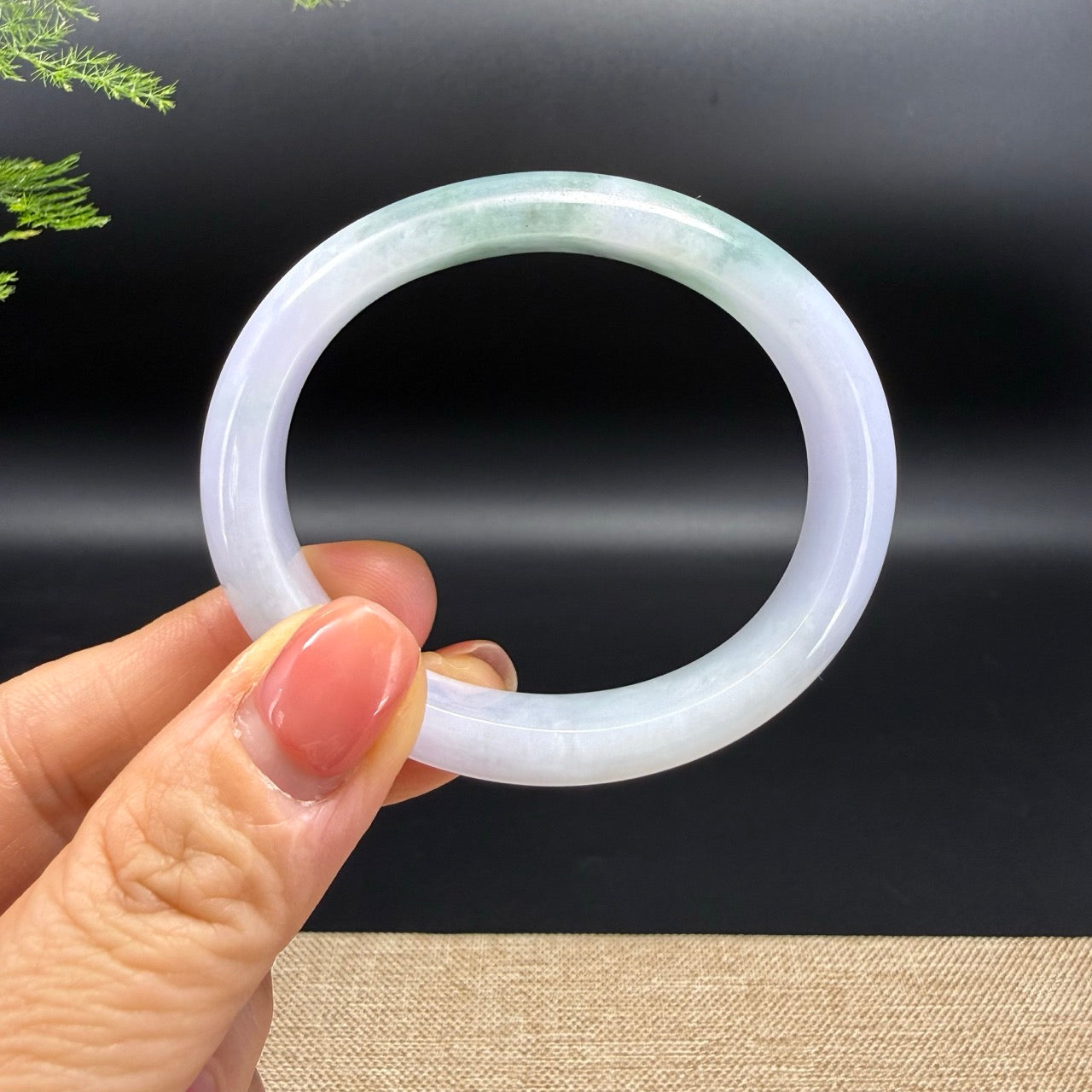 Genuine Burmese Strawberry Matcha Jadeite Jade Bangle Bracelet ( 54.2*45.9mm )