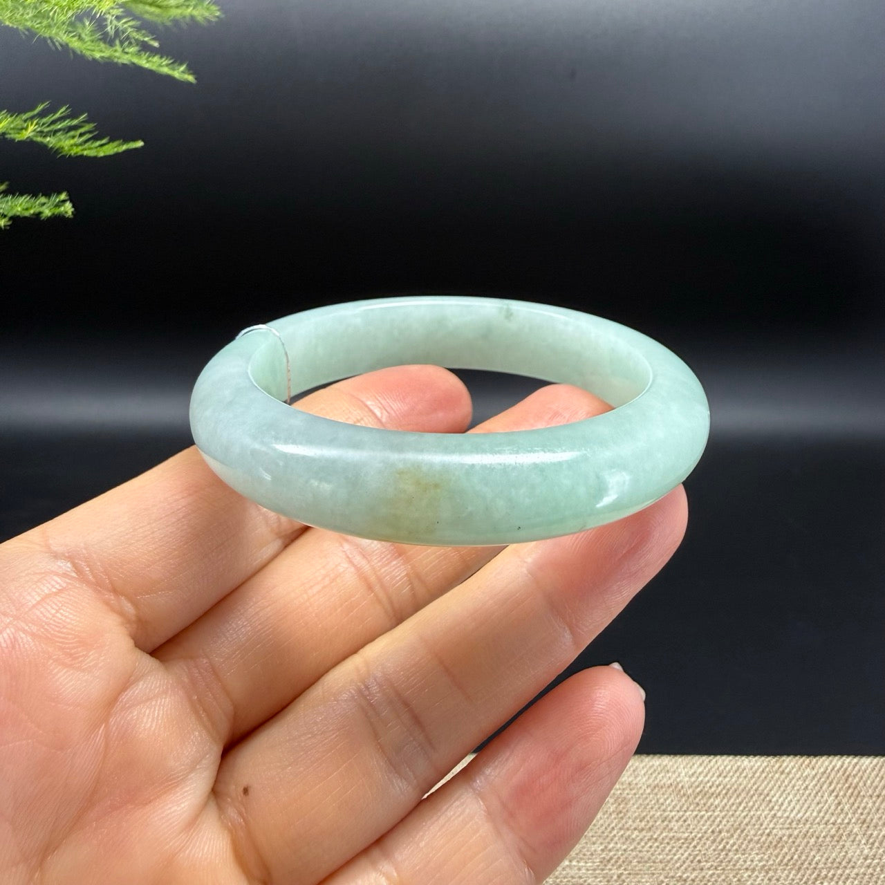 Genuine Burmese Green Jadeite Jade Bangle Bracelet (51.7mm)
