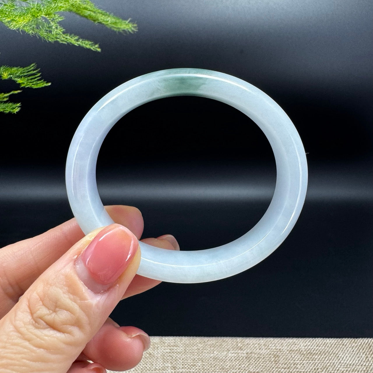 Genuine Burmese Matcha Green Jadeite Jade Bangle Bracelet ( 53.5*46.5mm )