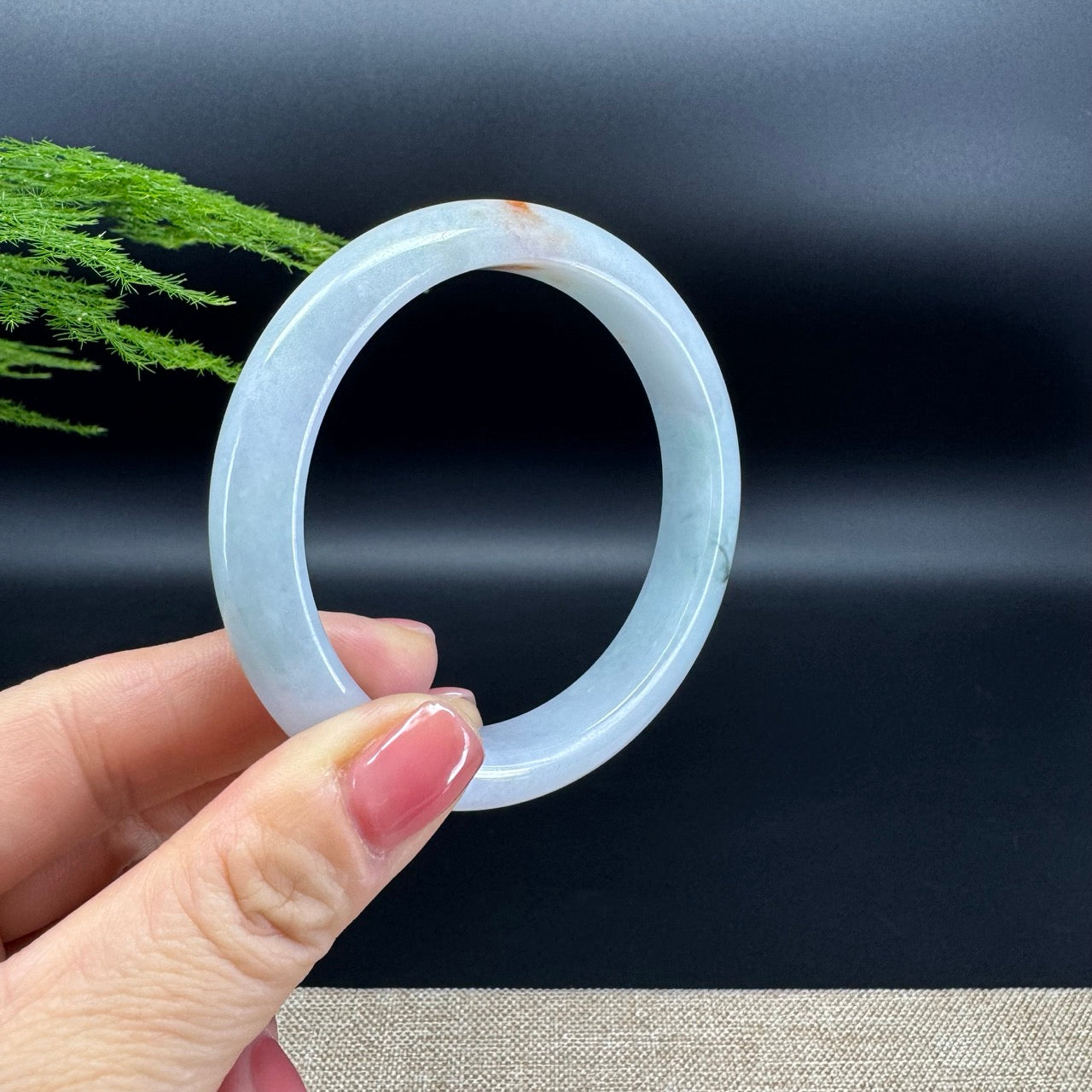 Genuine Burmese Green Jade Jadeite Bangle Bracelet ( 60.6mm )