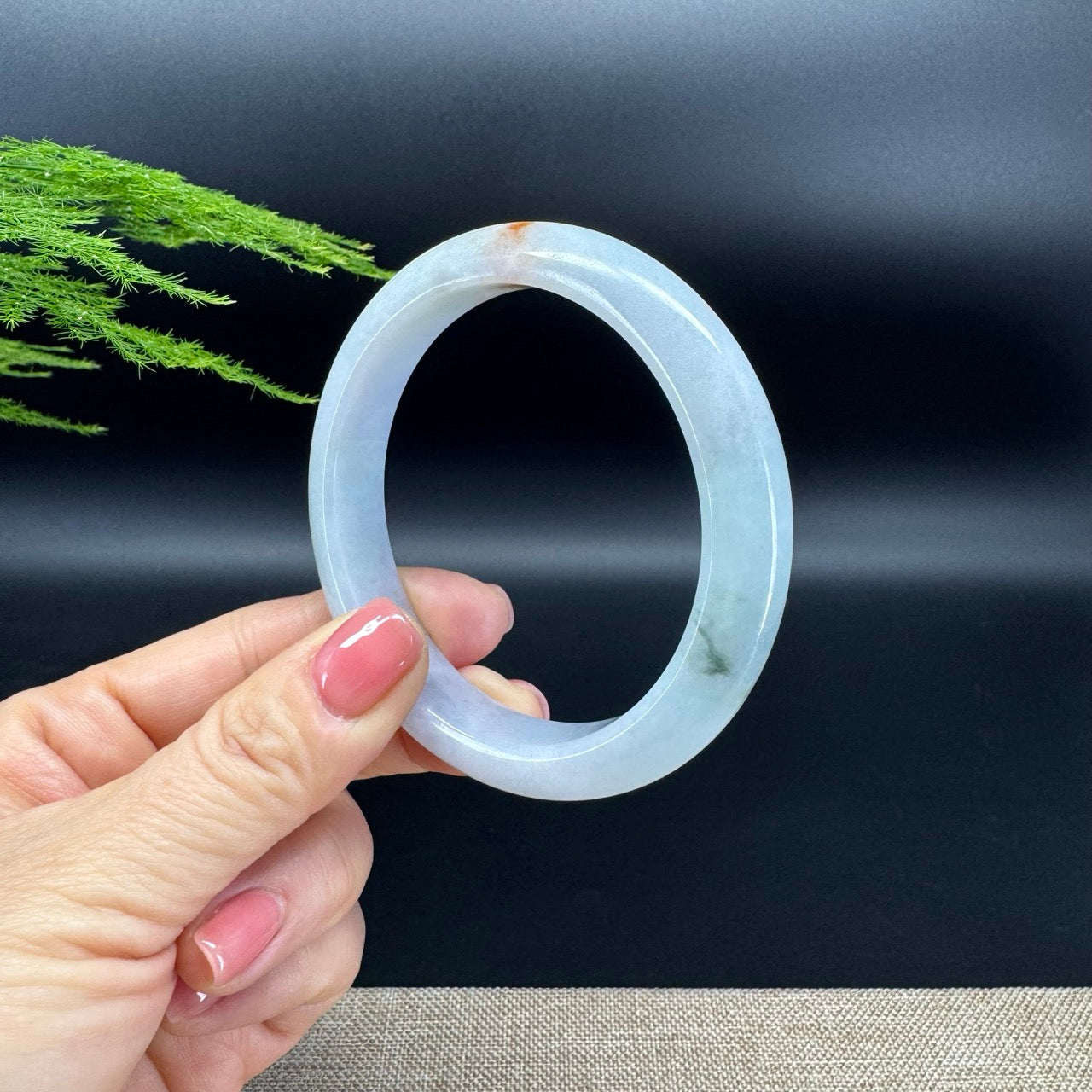 Genuine Burmese Green Jade Jadeite Bangle Bracelet ( 60.6mm )